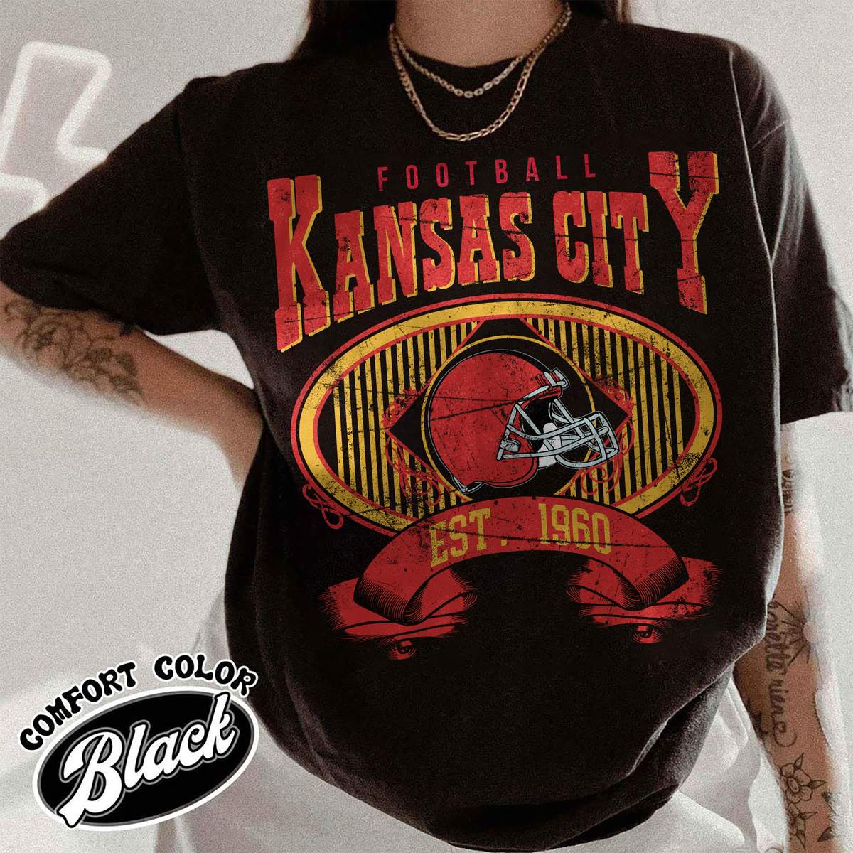 Unisex Kansas City football vintage t-shirt for men and women
