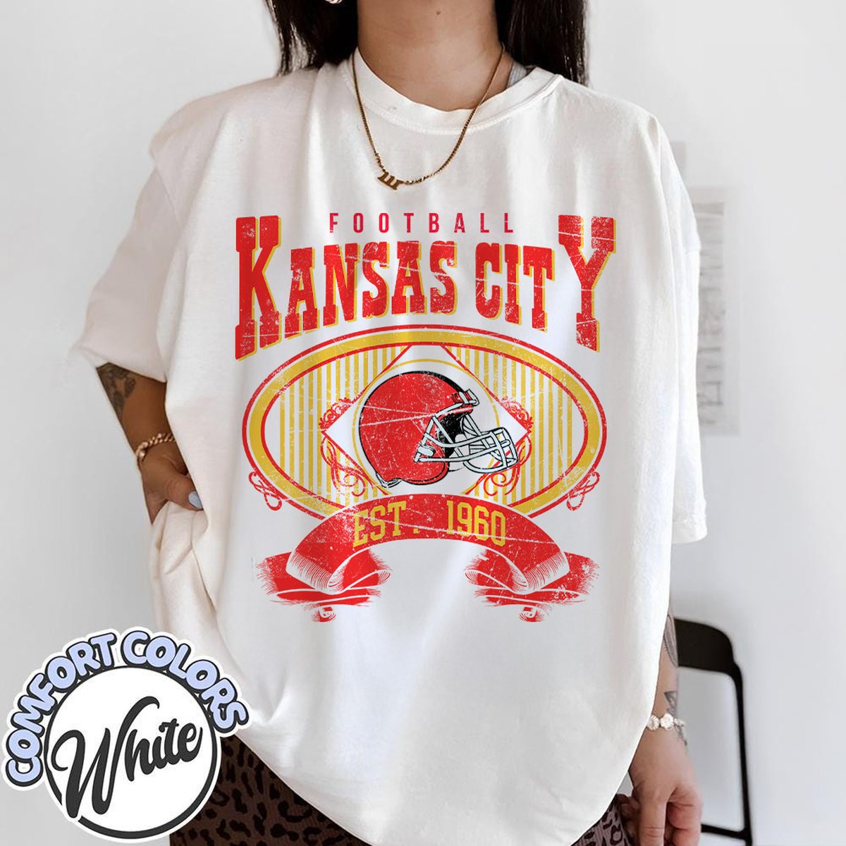 Unisex Kansas City football vintage t-shirt for men and women