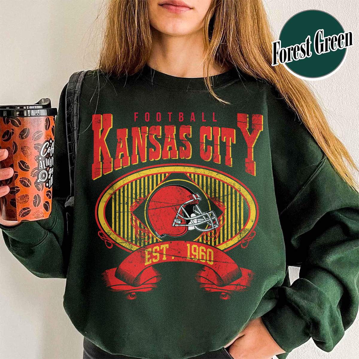 Unisex Kansas City football vintage crewneck sweatshirt for men and women