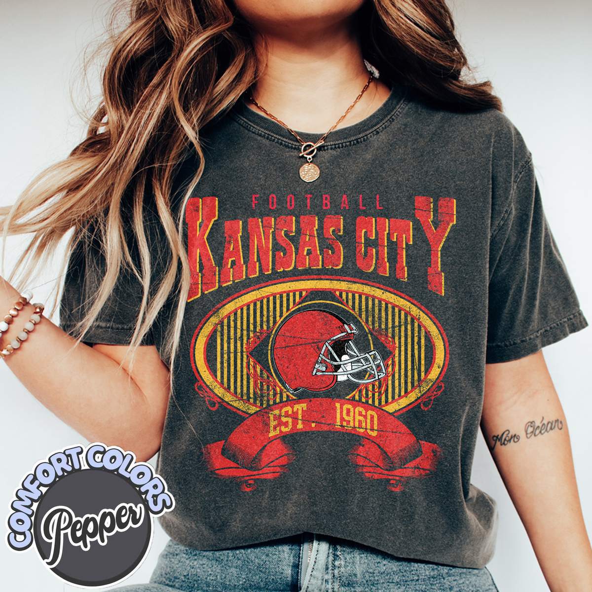 Unisex Kansas City football vintage t-shirt for men and women