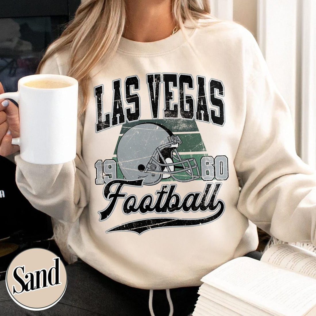 Unisex Las Vegas football vintage crewneck sweatshirt for men and women