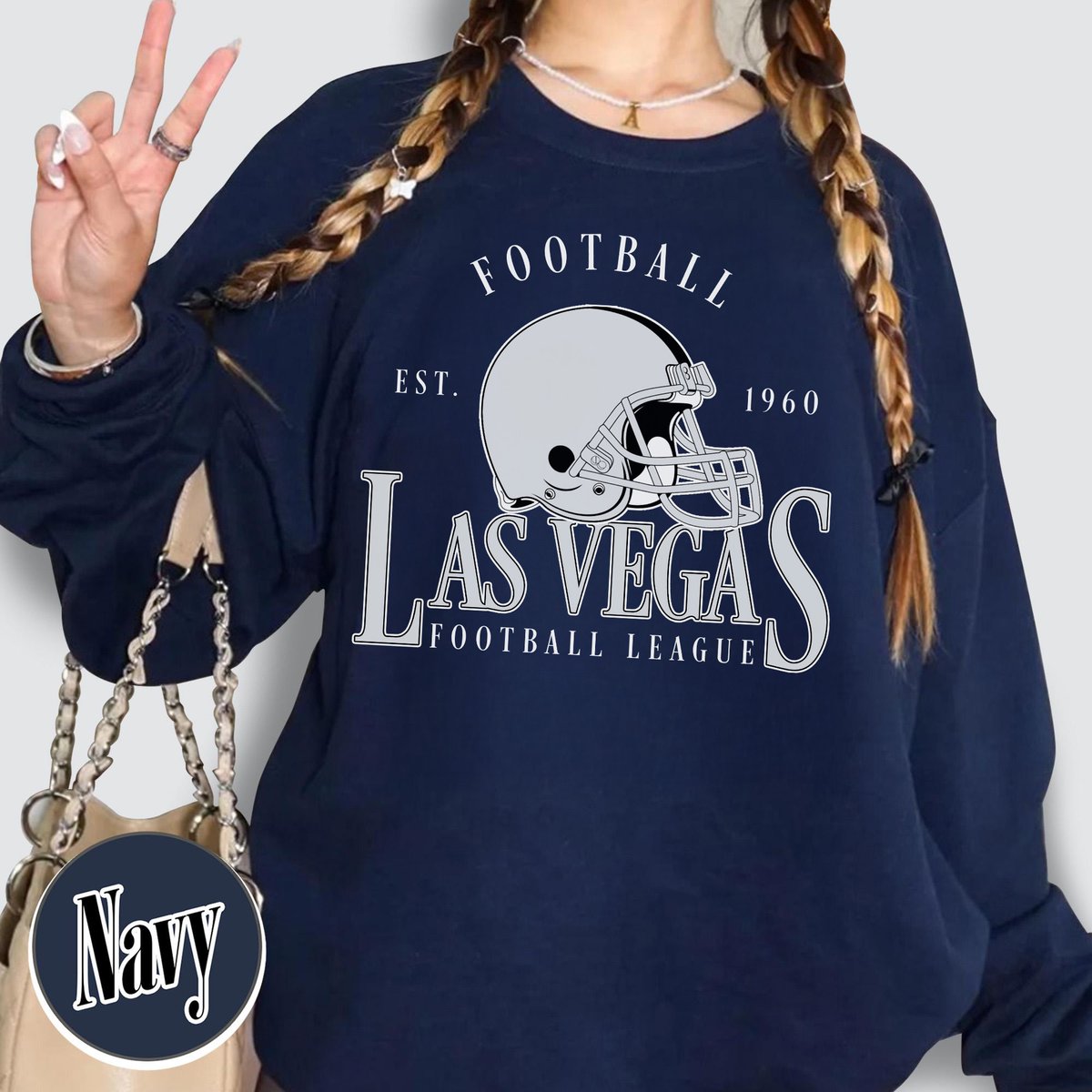 Unisex Las Vegas football vintage crewneck sweatshirt for men and women