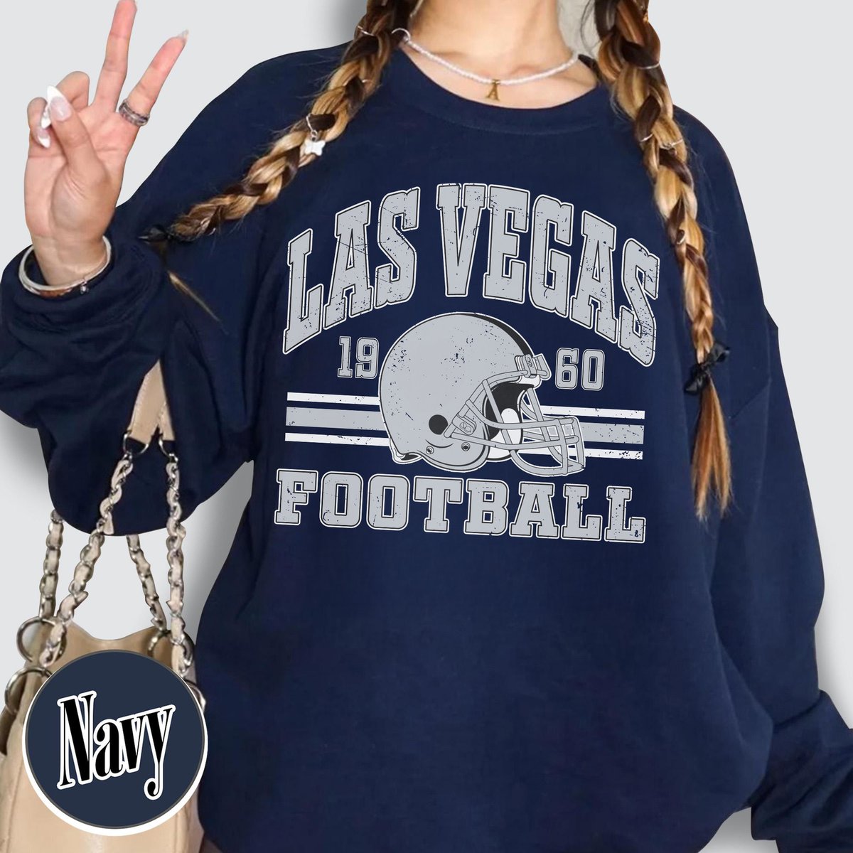 Unisex Las Vegas football vintage crewneck sweatshirt for men and women
