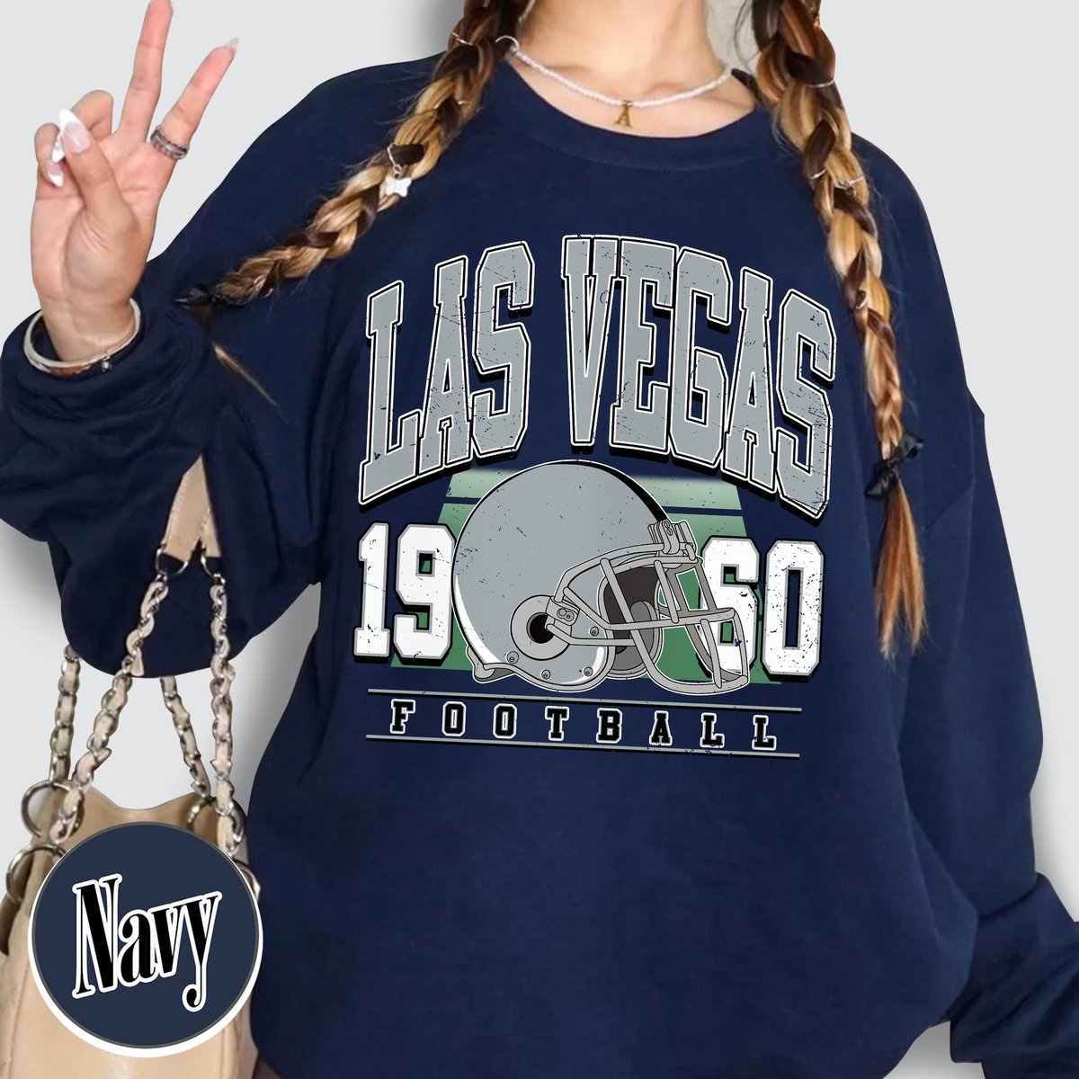 Unisex Las Vegas football vintage crewneck sweatshirt for men and women