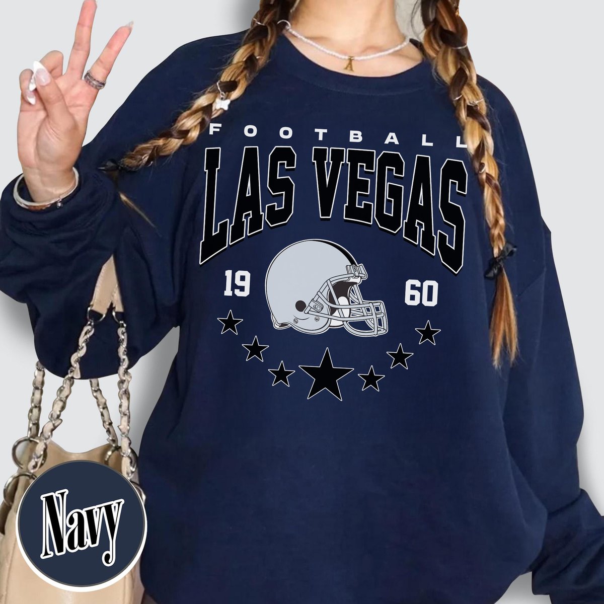 Unisex Las Vegas football vintage crewneck sweatshirt for men and women