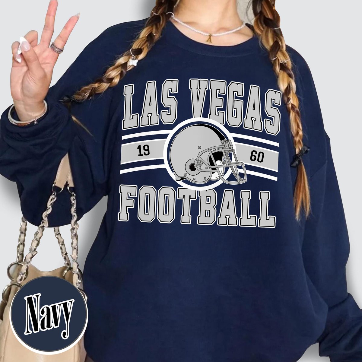 Unisex Las Vegas football vintage crewneck sweatshirt for men and women