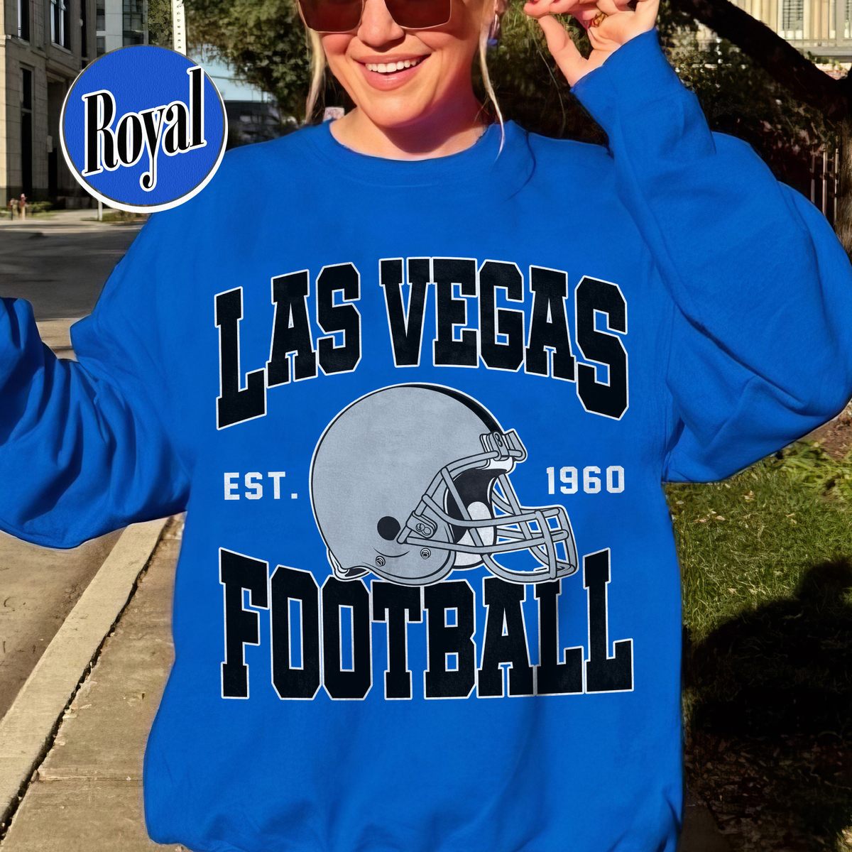 Unisex Las Vegas football vintage crewneck sweatshirt for men and women