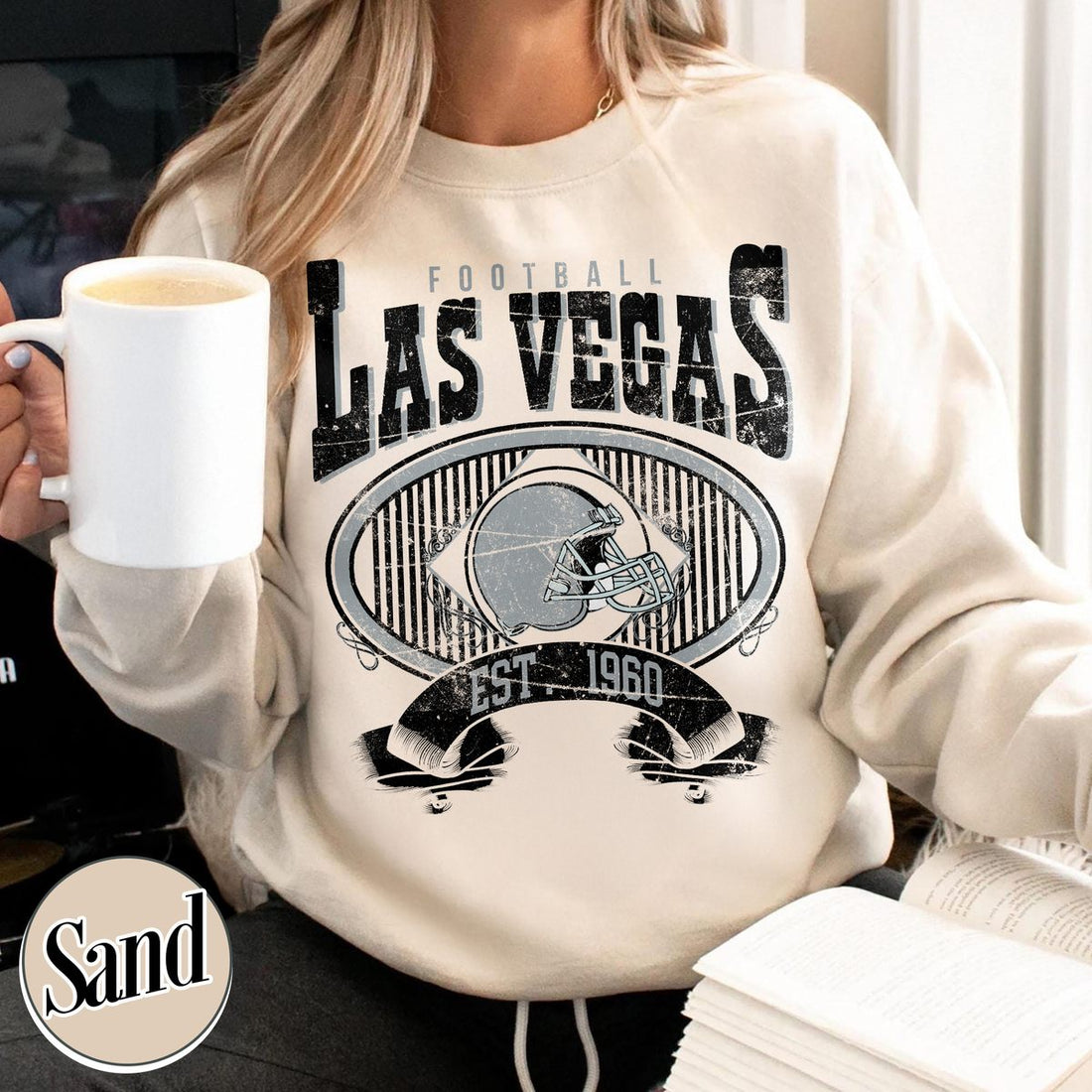 Unisex Las Vegas football vintage crewneck sweatshirt for men and women