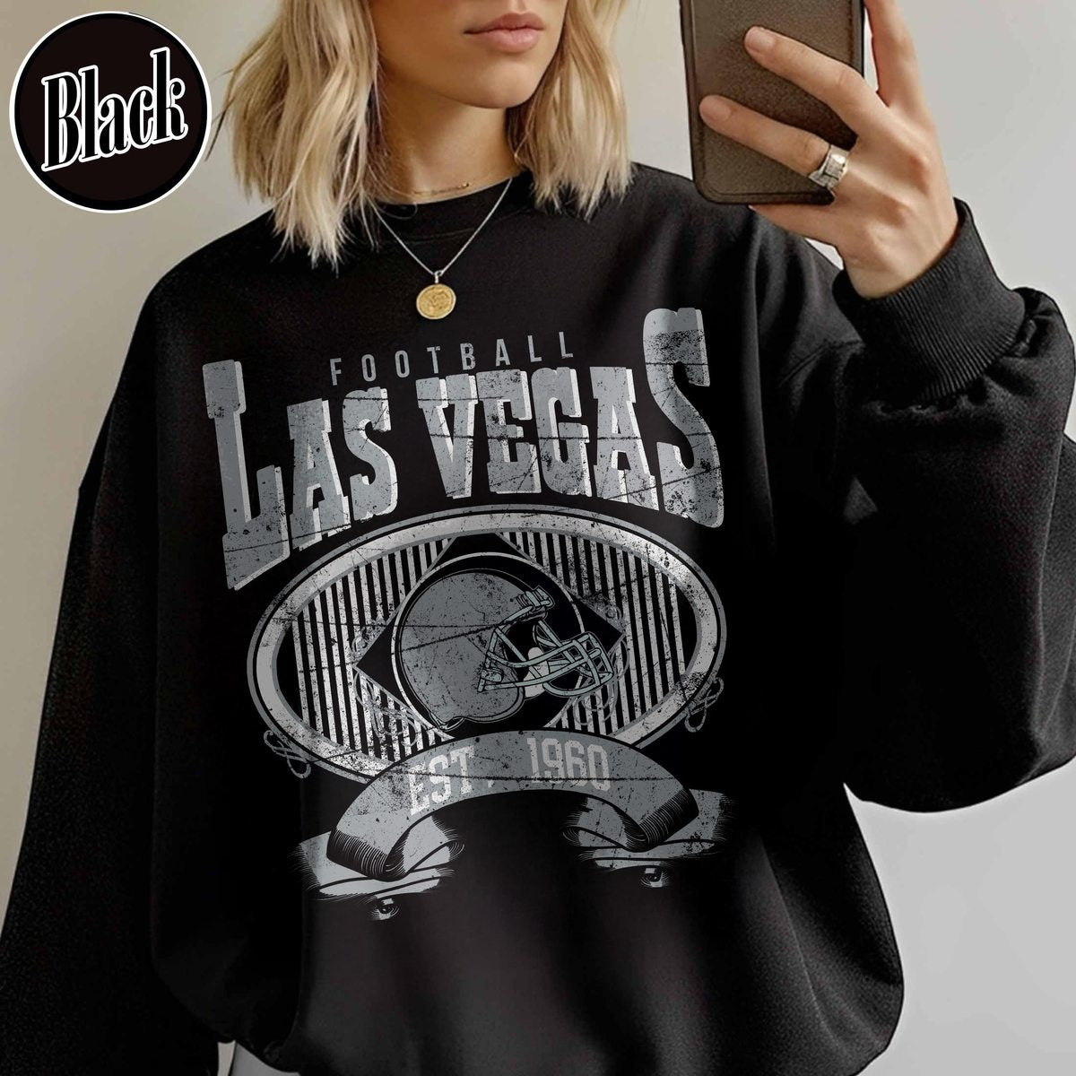 Unisex Las Vegas football vintage crewneck sweatshirt for men and women