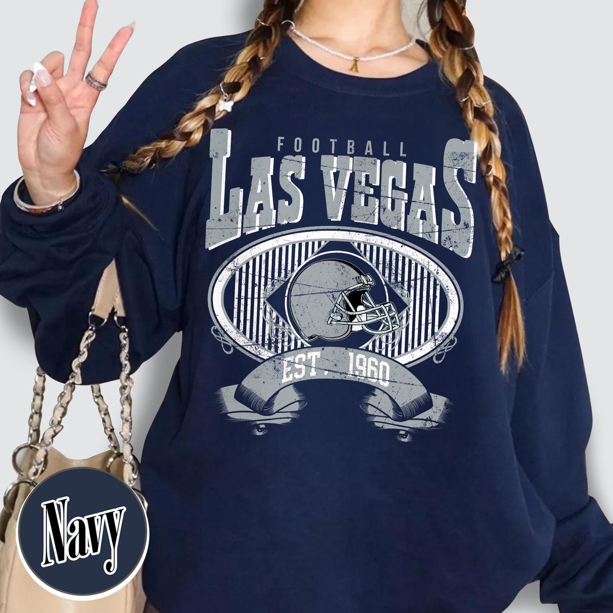Unisex Las Vegas football vintage crewneck sweatshirt for men and women