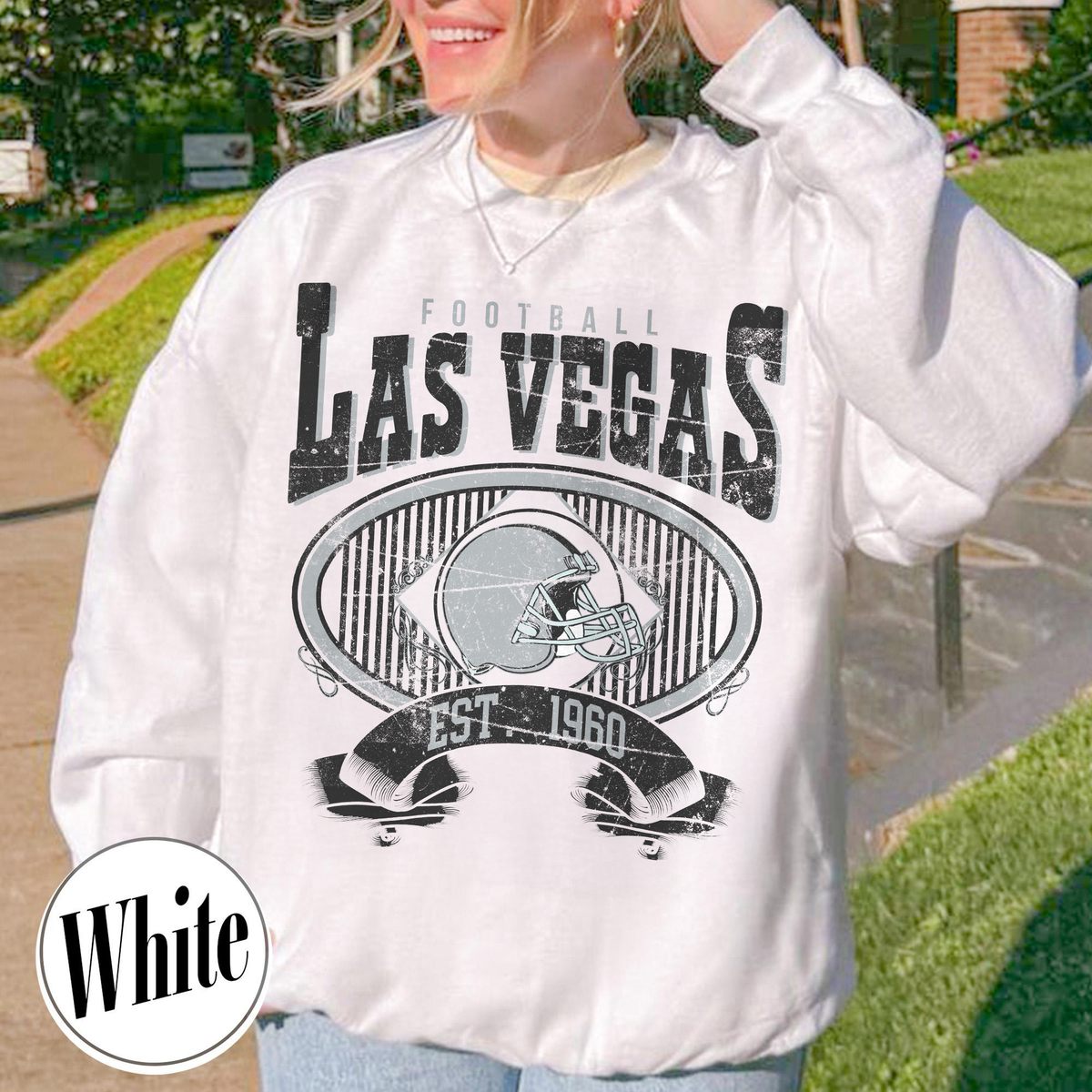 Unisex Las Vegas football vintage crewneck sweatshirt for men and women