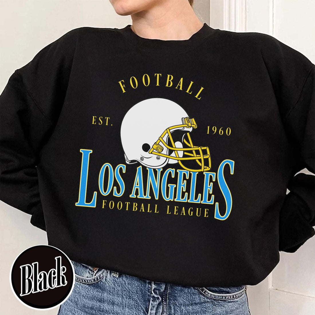 Unisex Los Angeles football vintage crewneck sweatshirt for men and women