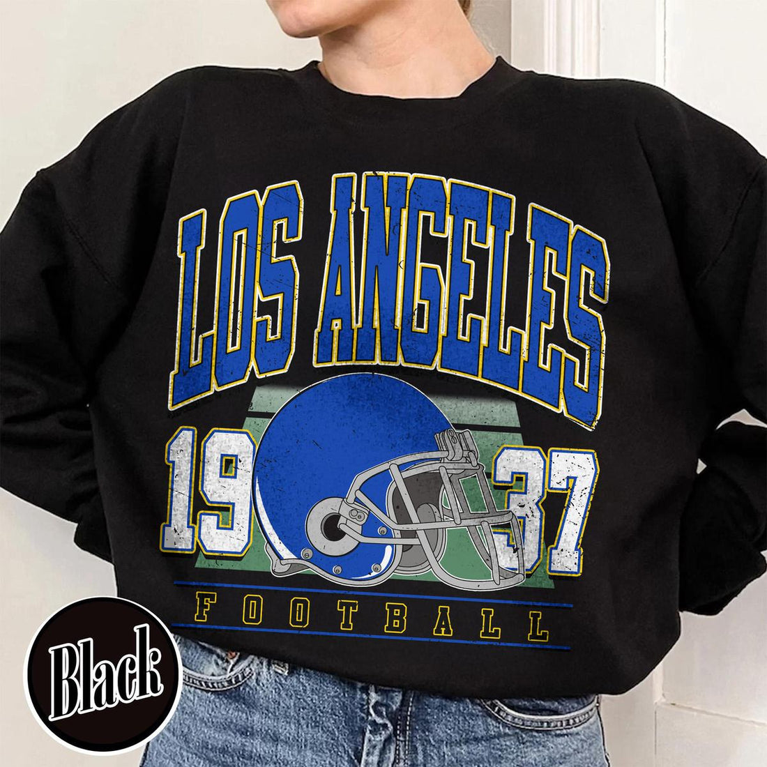 Unisex Los Angeles football vintage crewneck sweatshirt for men and women