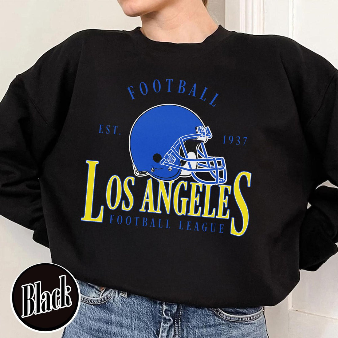 Unisex Los Angeles football vintage crewneck sweatshirt for men and women