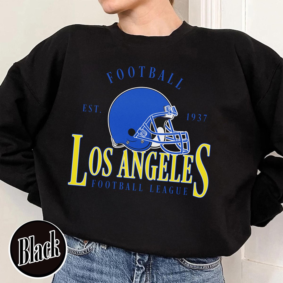 Unisex Los Angeles football vintage crewneck sweatshirt for men and women