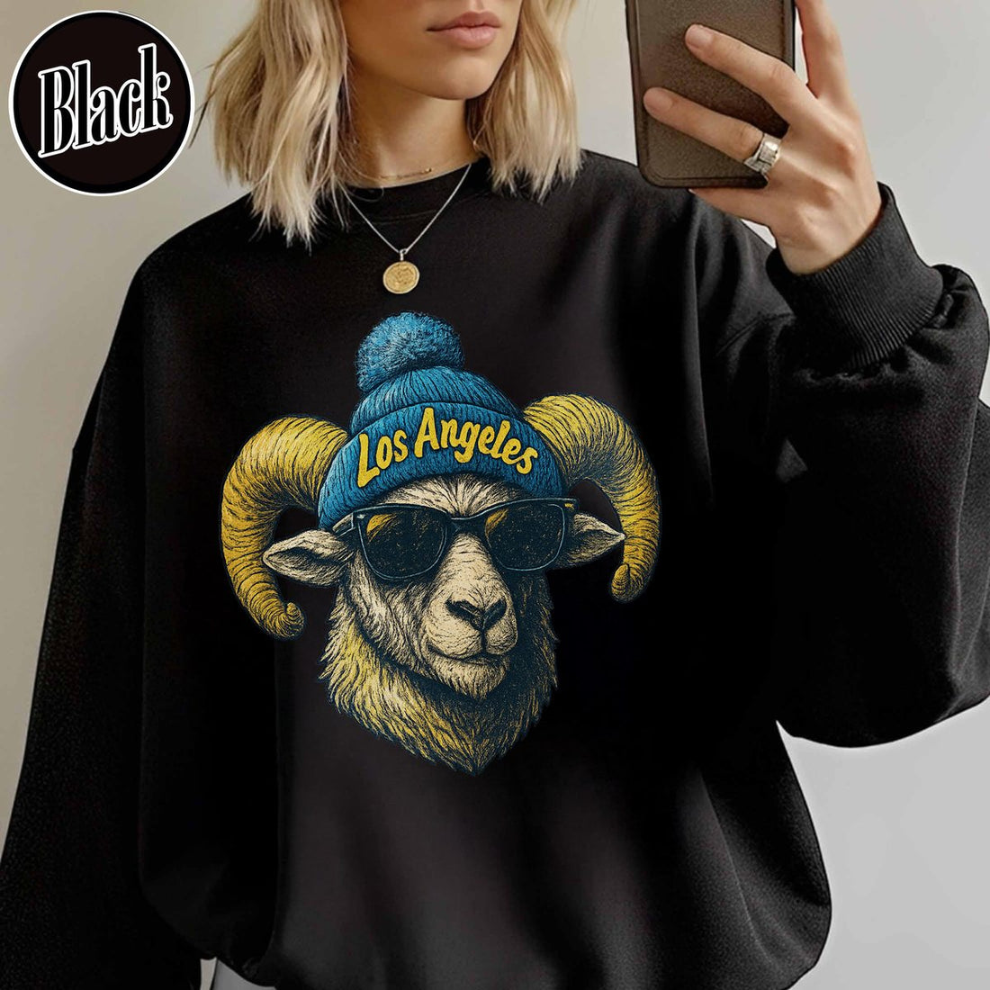 Unisex Los Angeles football vintage crewneck sweatshirt for men and women