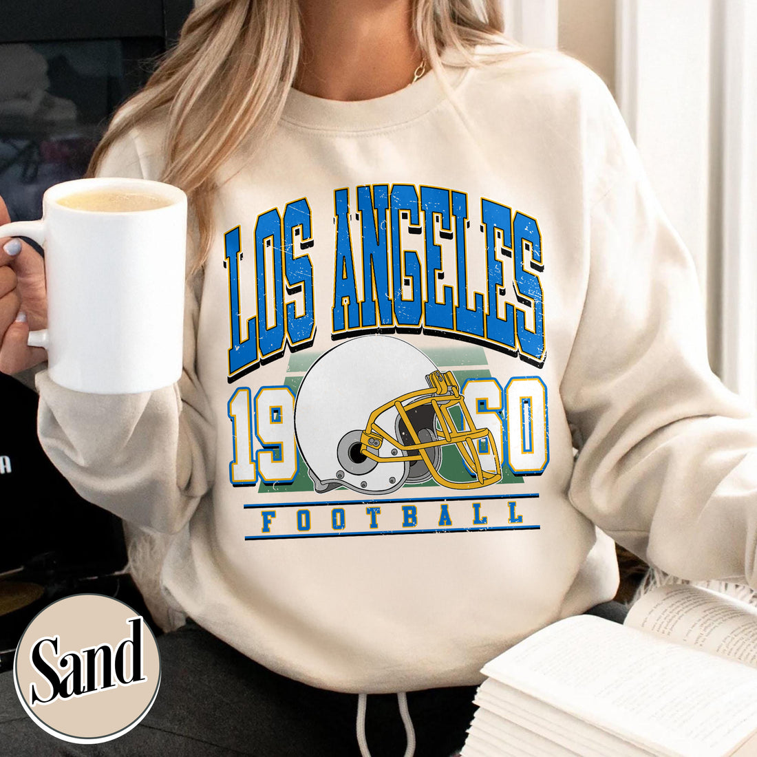 Unisex Los Angeles football vintage crewneck sweatshirt for men and women