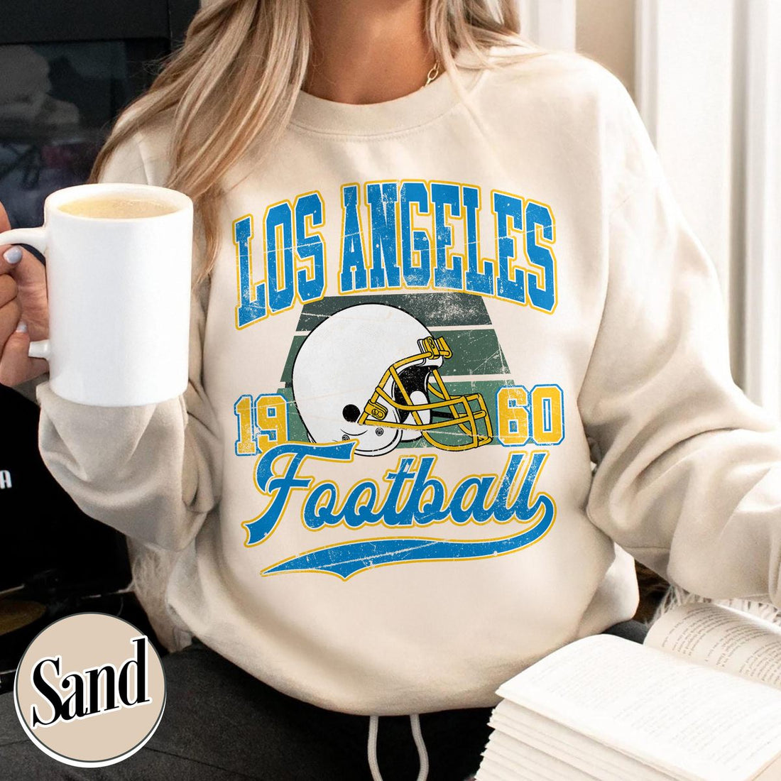 Unisex Los Angeles football vintage crewneck sweatshirt for men and women