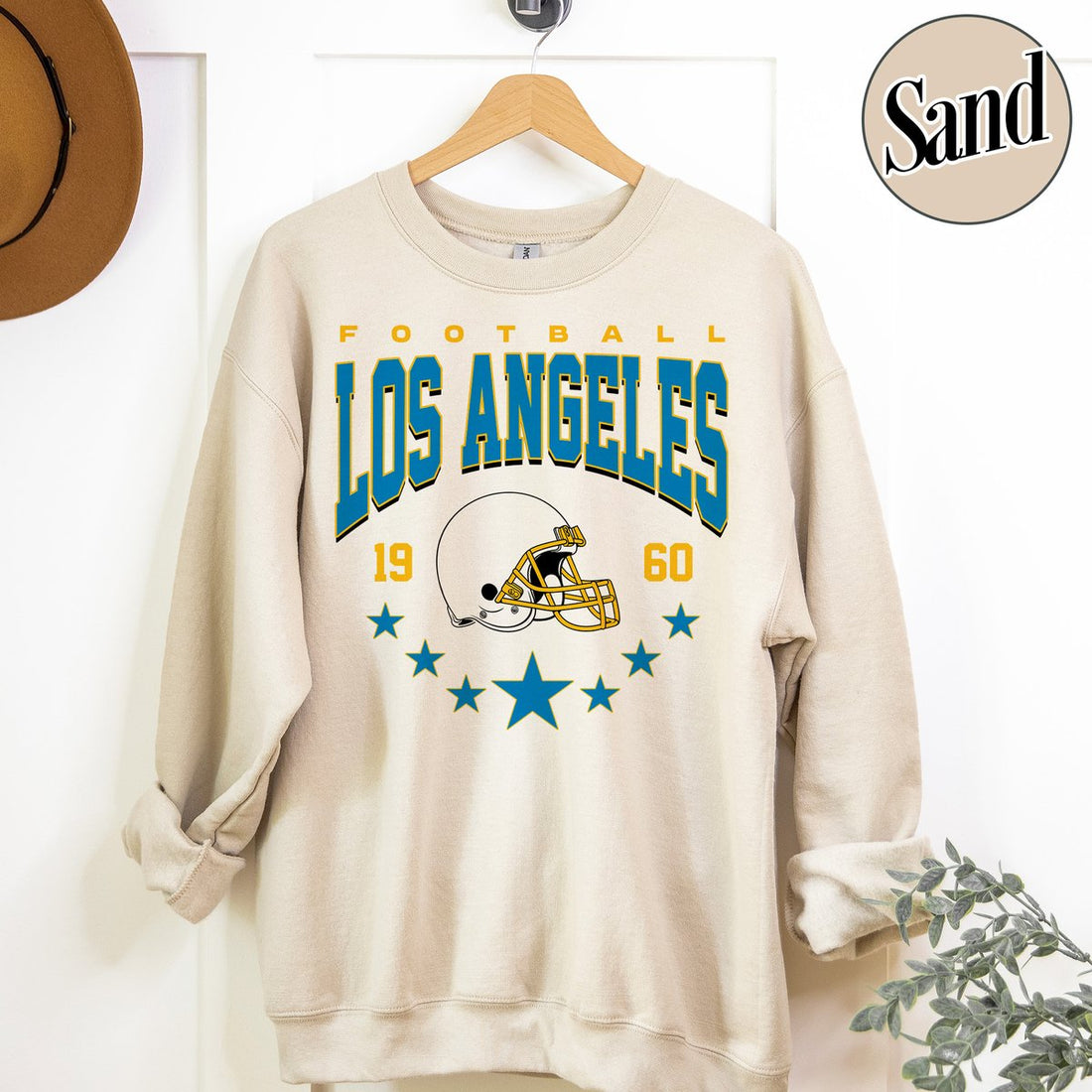Unisex Los Angeles football vintage crewneck sweatshirt for men and women