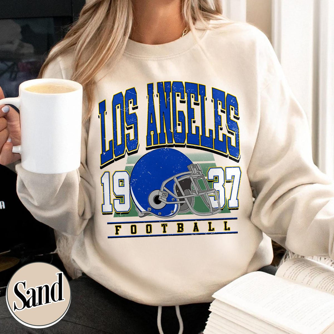 Unisex Los Angeles football vintage crewneck sweatshirt for men and women