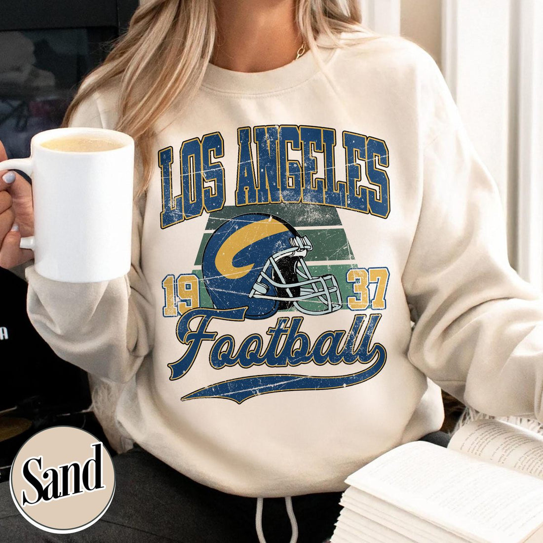 Unisex Los Angeles football vintage crewneck sweatshirt for men and women
