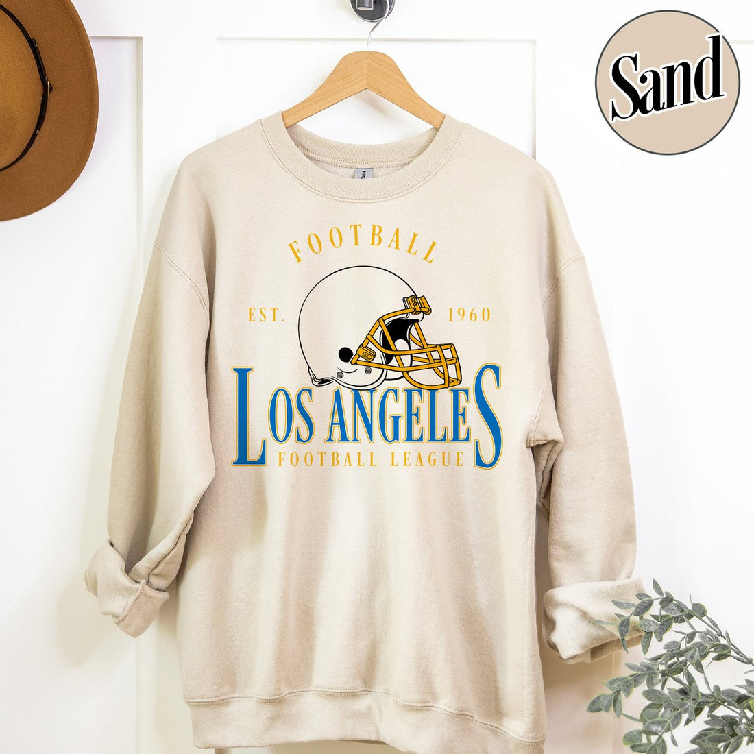 Unisex Los Angeles football vintage crewneck sweatshirt for men and women