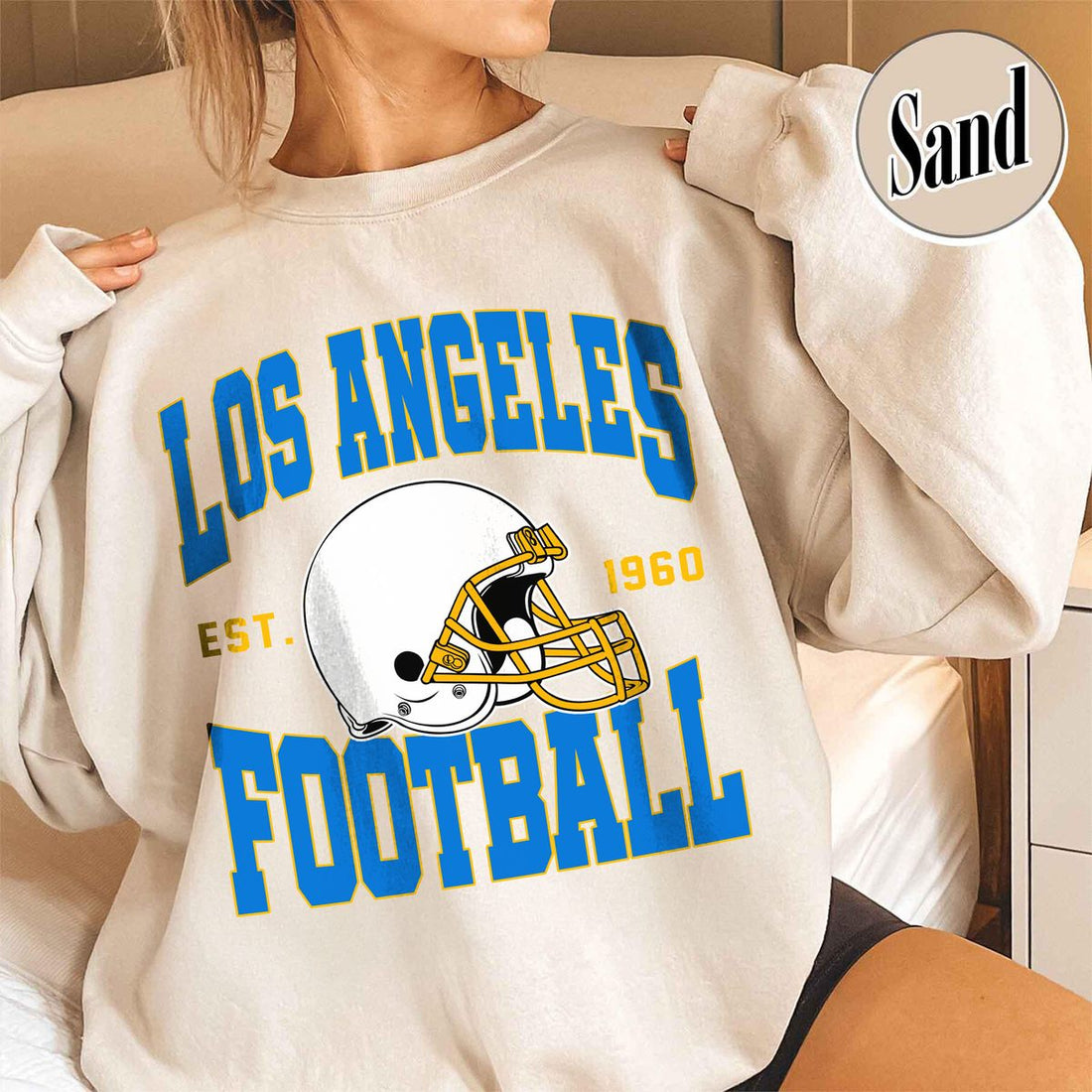 Unisex Los Angeles football vintage crewneck sweatshirt for men and women