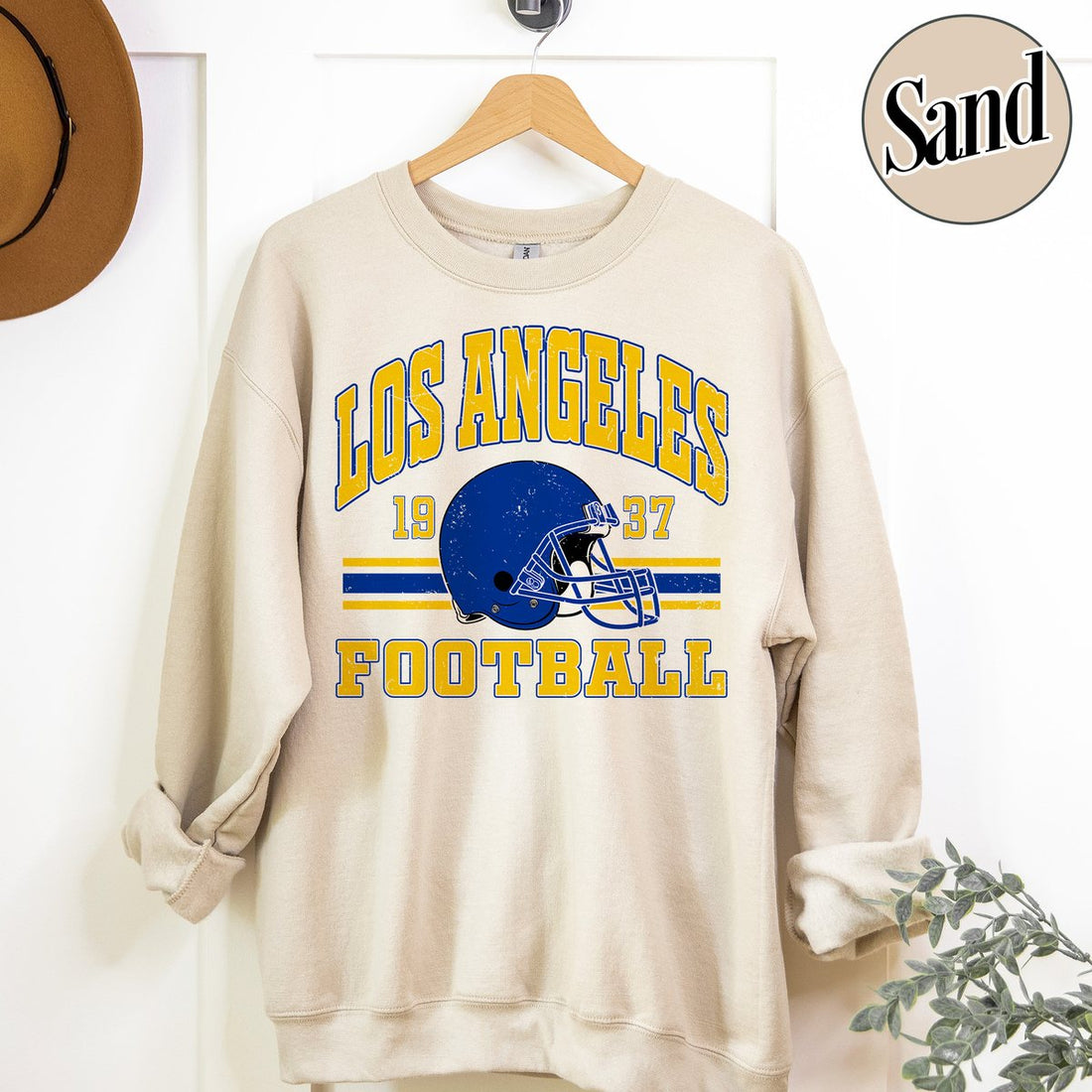 Unisex Los Angeles football vintage crewneck sweatshirt for men and women