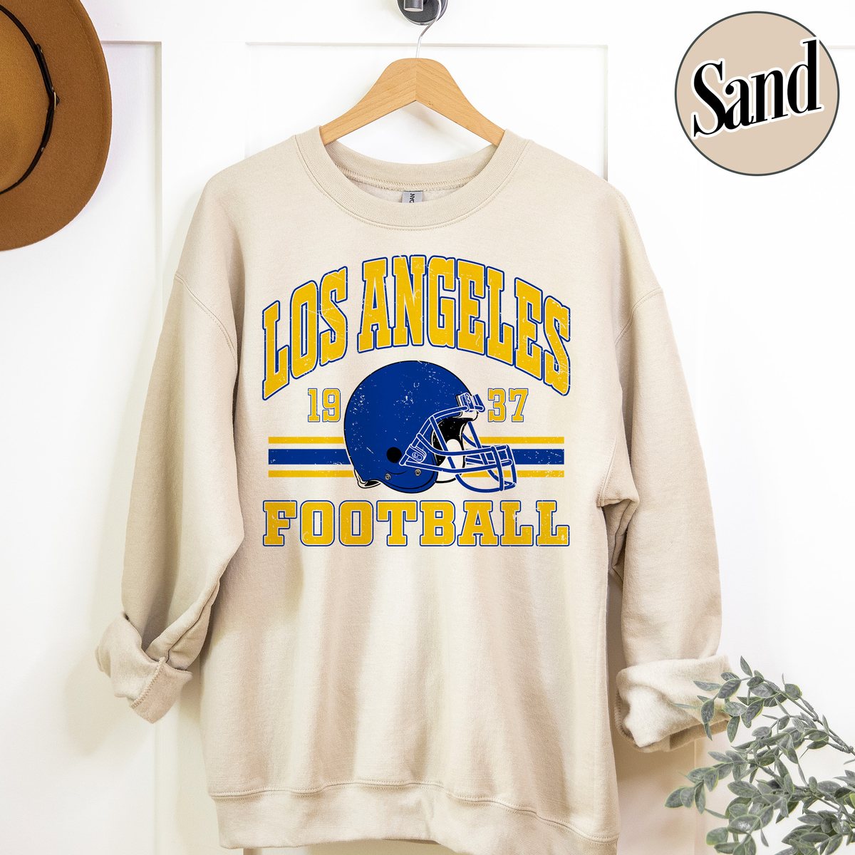 Unisex Los Angeles football vintage crewneck sweatshirt for men and women
