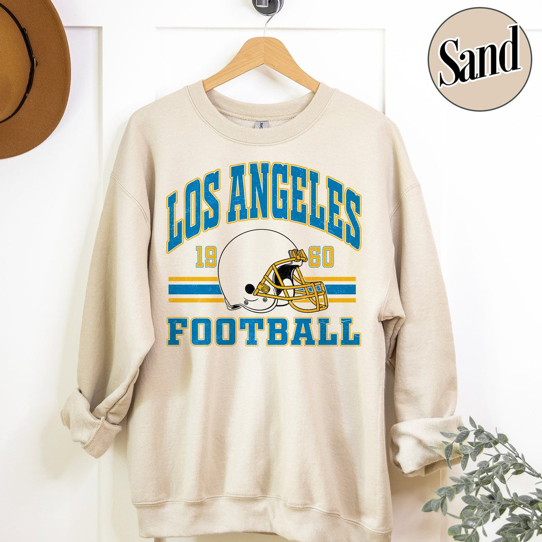 Unisex Los Angeles football vintage crewneck sweatshirt for men and women