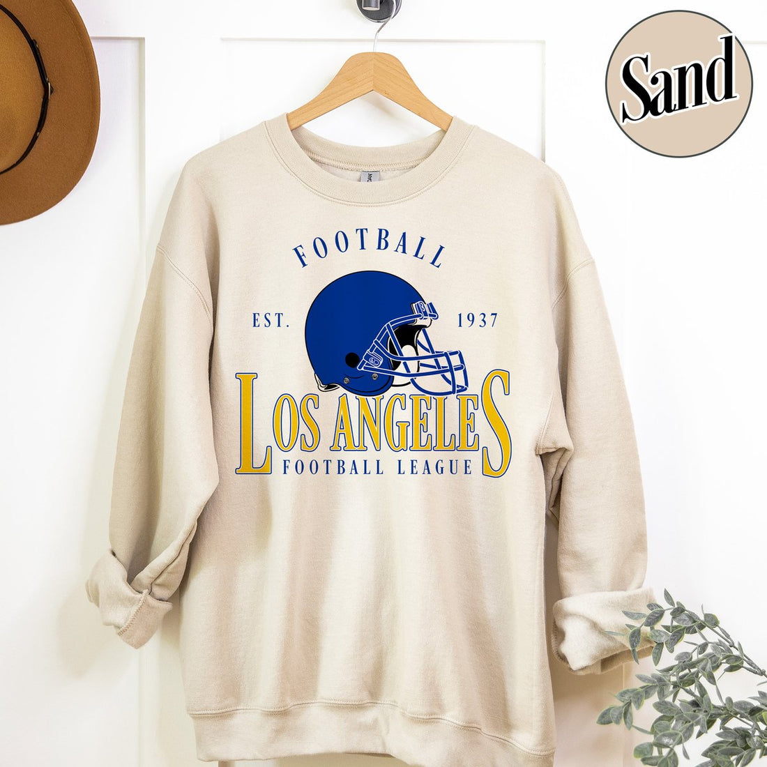 Unisex Los Angeles football vintage crewneck sweatshirt for men and women