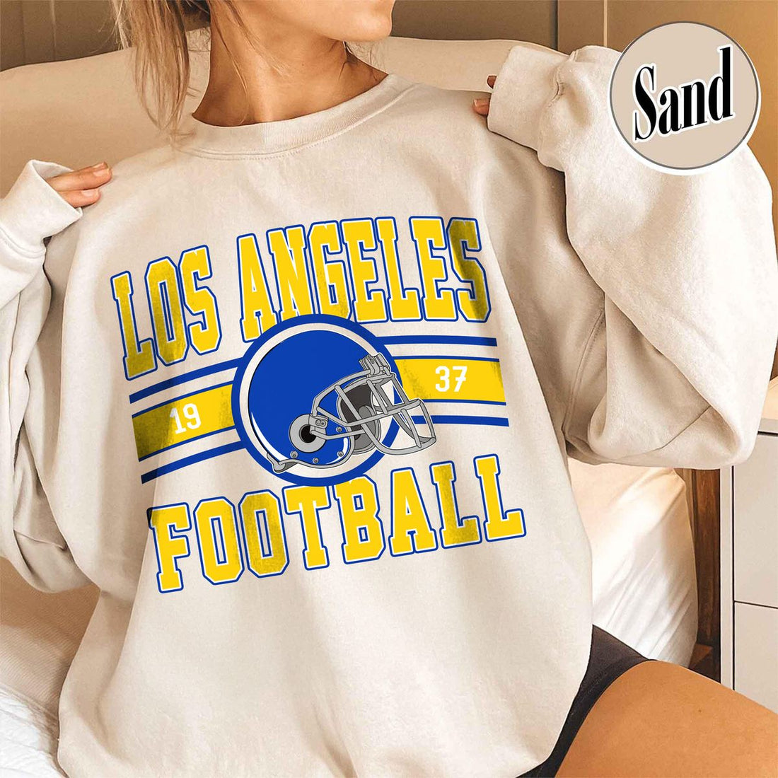 Unisex Los Angeles football vintage crewneck sweatshirt for men and women