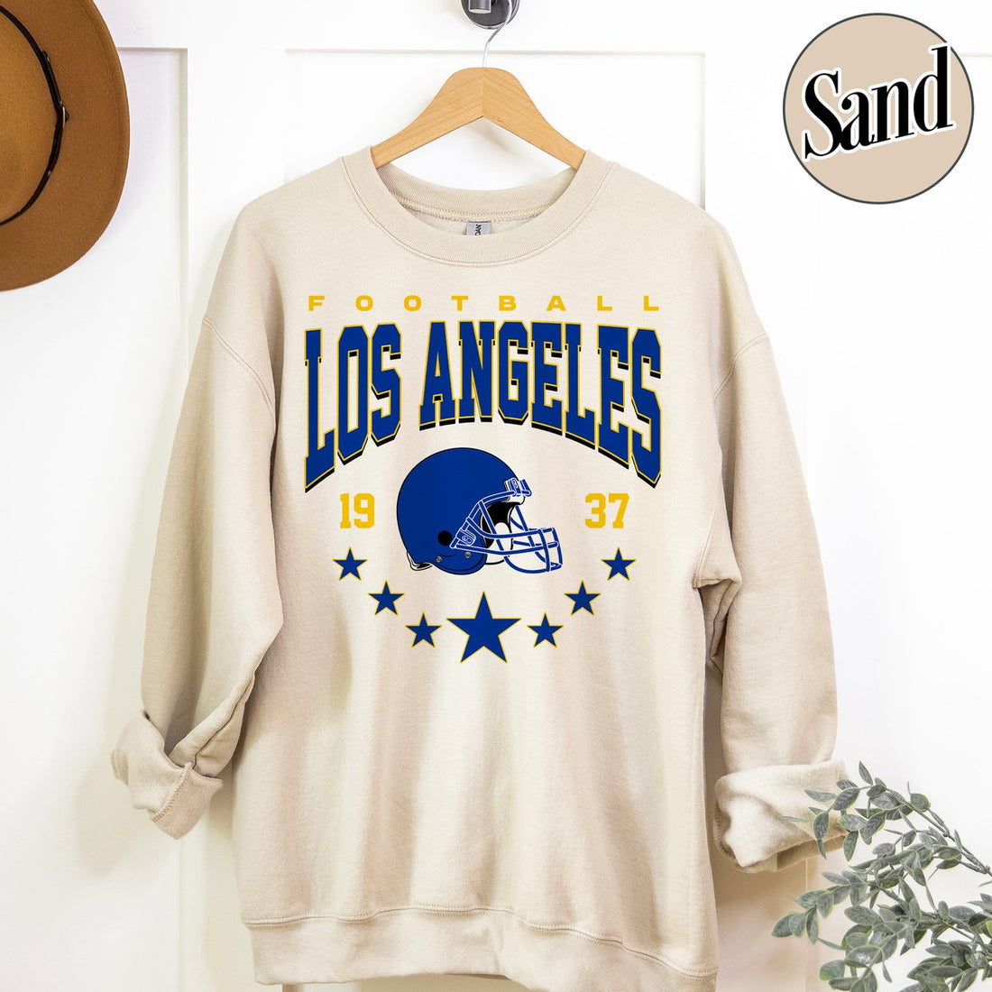 Unisex Los Angeles football vintage crewneck sweatshirt for men and women