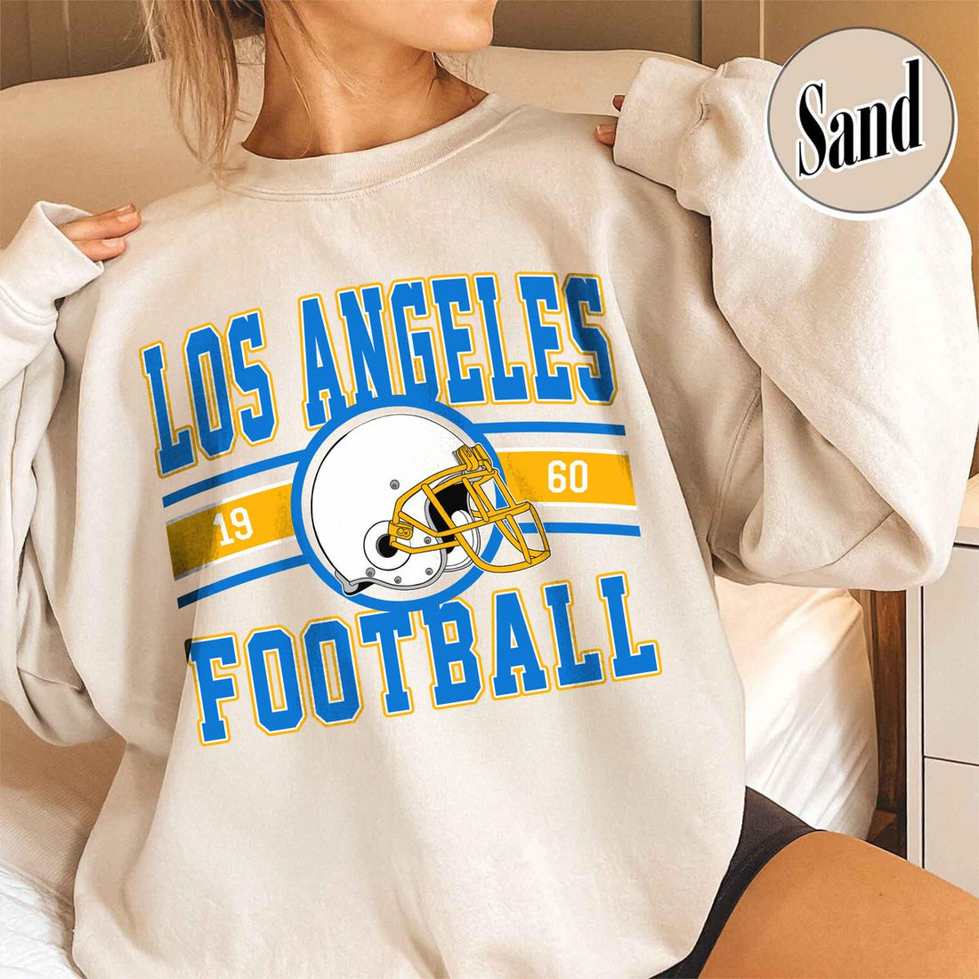 Unisex Los Angeles football vintage crewneck sweatshirt for men and women