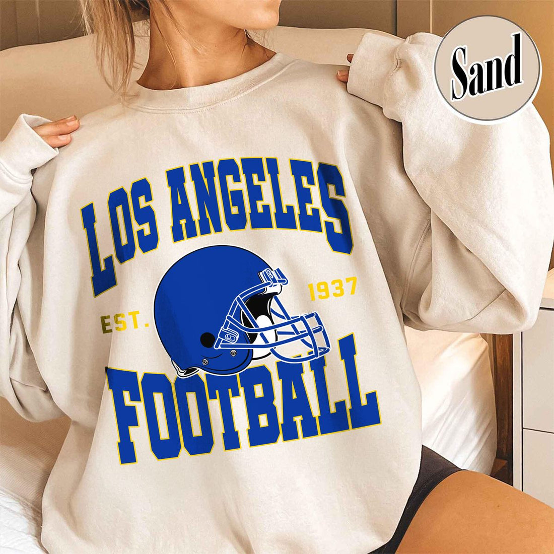 Unisex Los Angeles football vintage crewneck sweatshirt for men and women