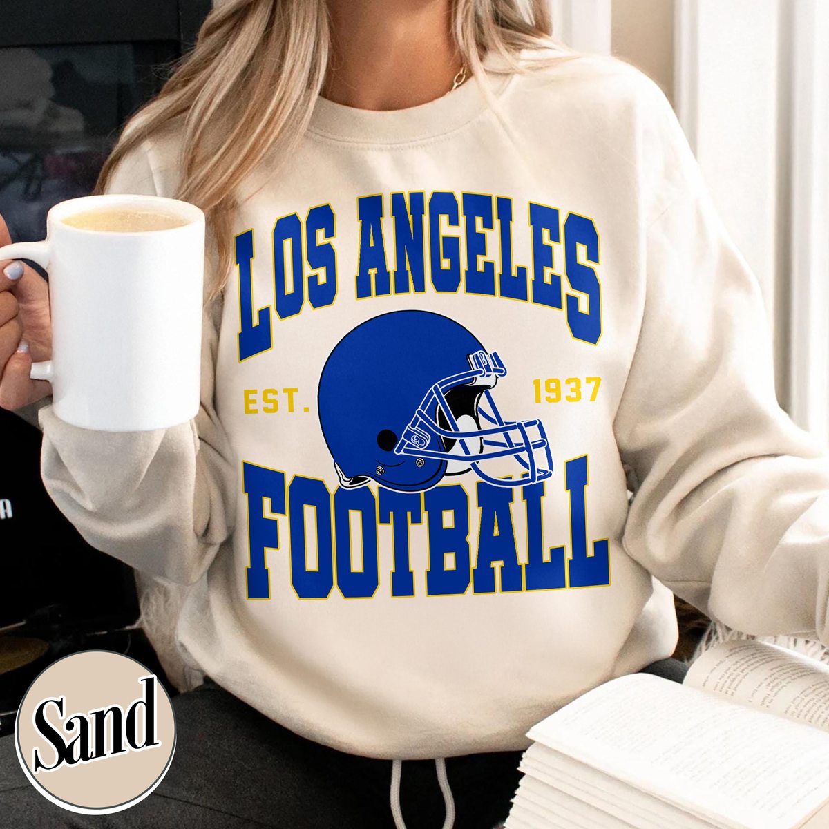Unisex Los Angeles football vintage crewneck sweatshirt for men and women