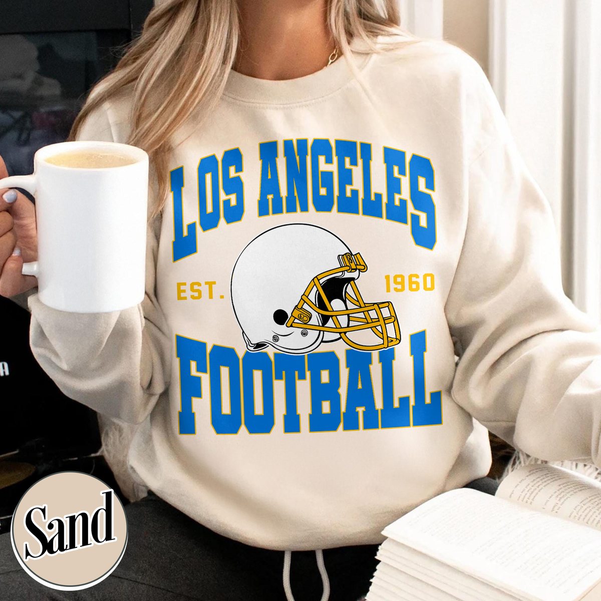 Unisex Los Angeles football vintage crewneck sweatshirt for men and women
