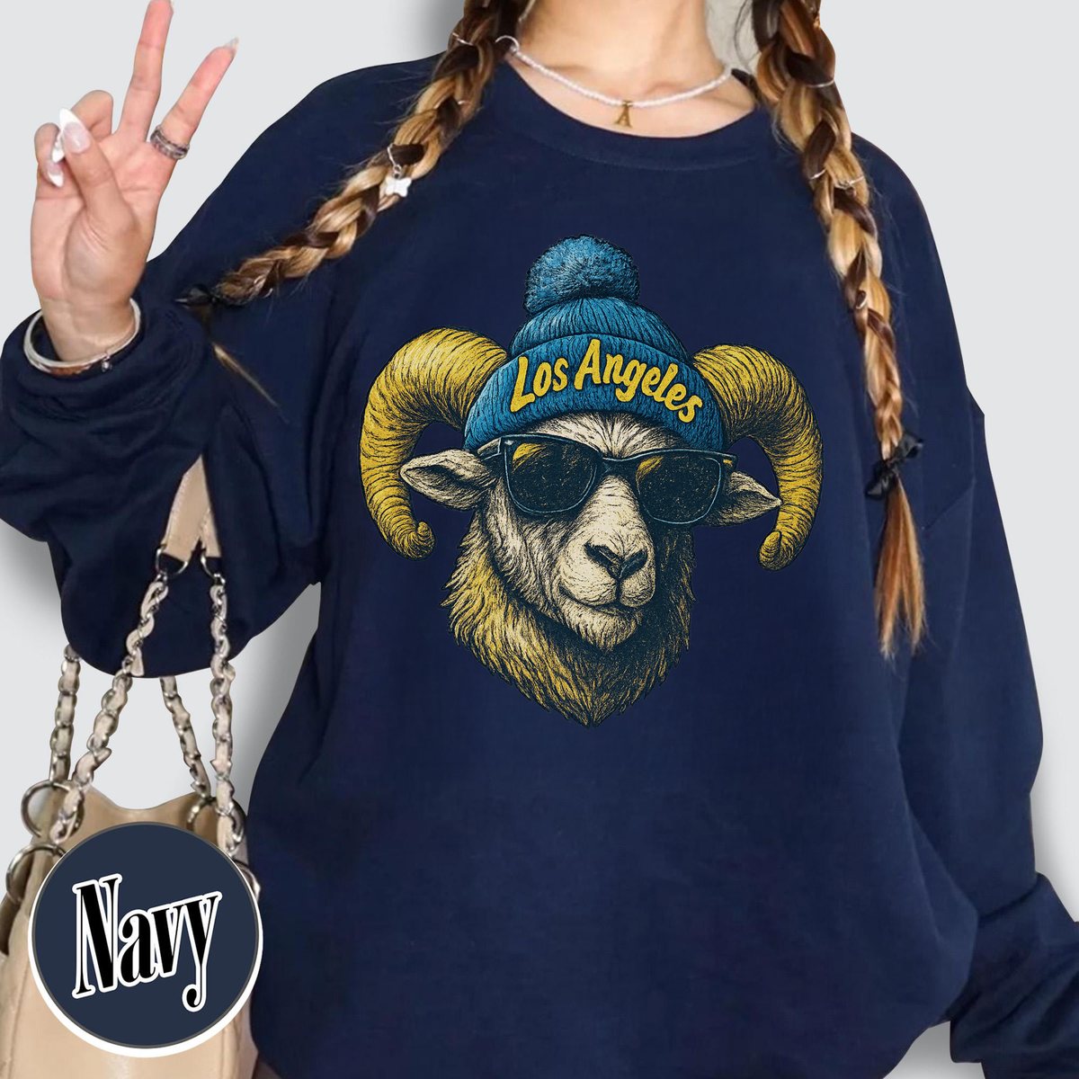 Unisex Los Angeles football vintage crewneck sweatshirt for men and women