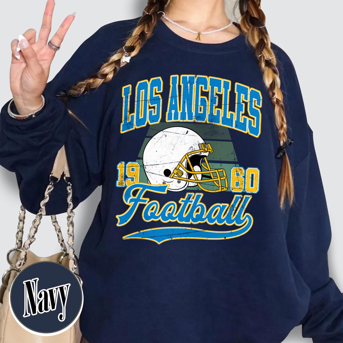 Unisex Los Angeles football vintage crewneck sweatshirt for men and women