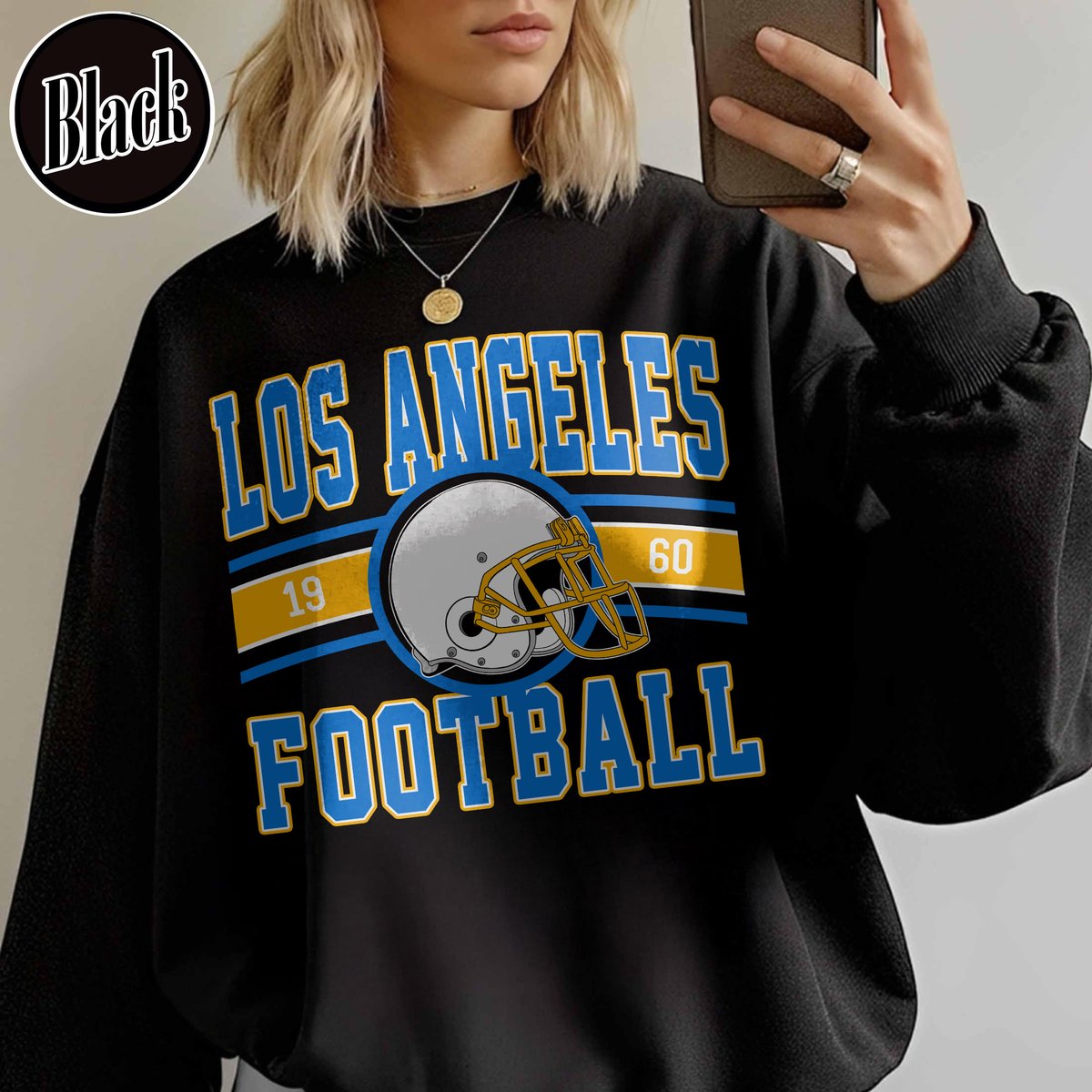 Unisex Los Angeles football vintage crewneck sweatshirt for men and women