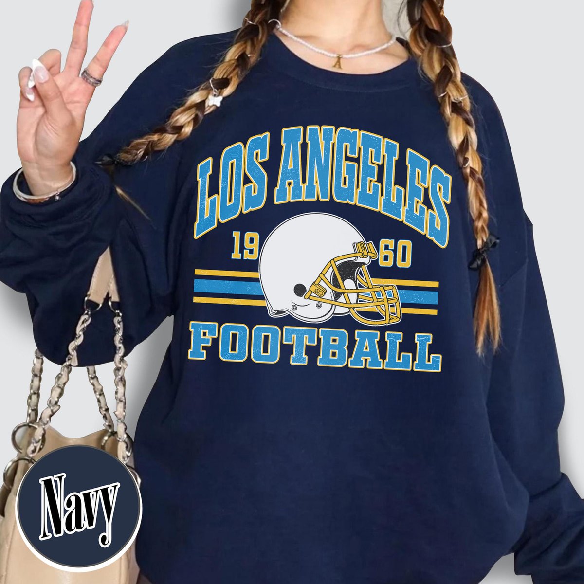 Unisex Los Angeles football vintage crewneck sweatshirt for men and women