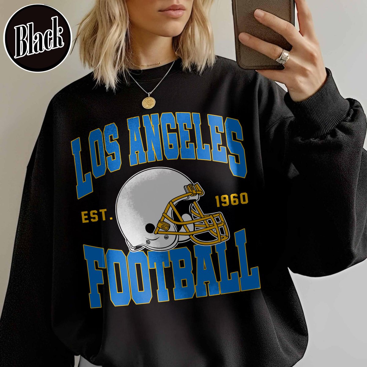 Unisex Los Angeles football vintage crewneck sweatshirt for men and women