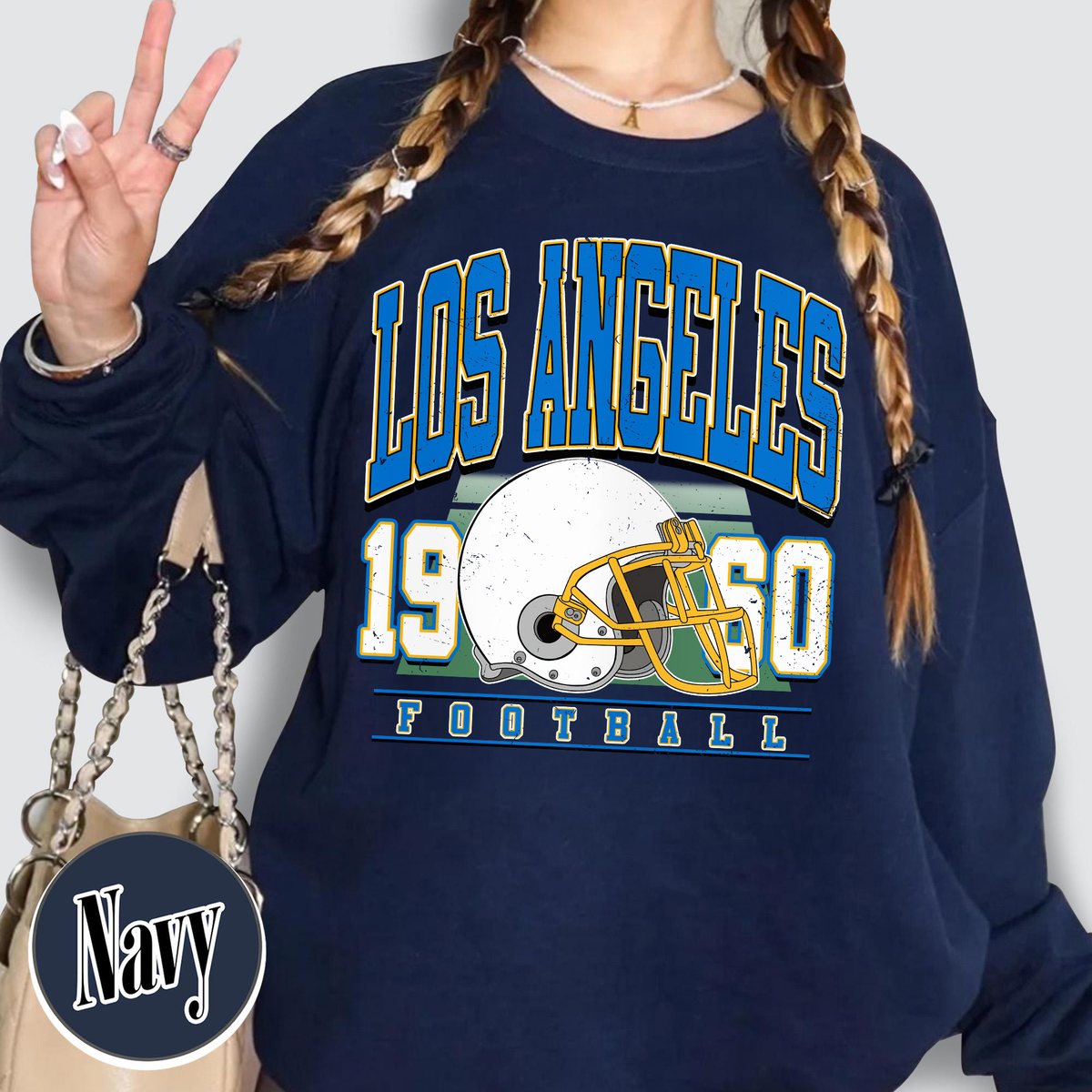 Unisex Los Angeles football vintage crewneck sweatshirt for men and women