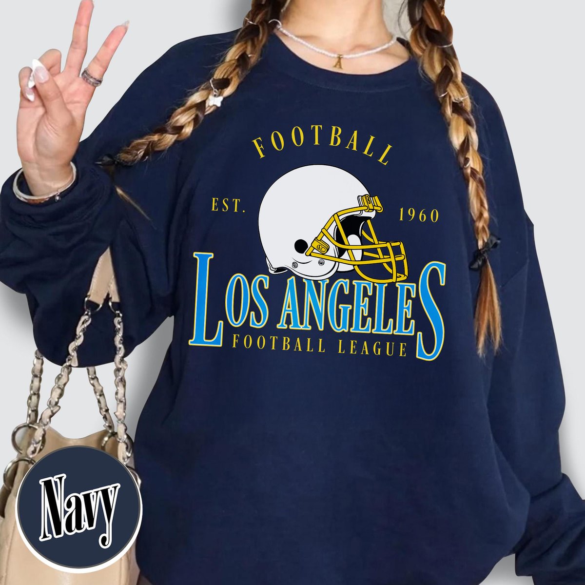 Unisex Los Angeles football vintage crewneck sweatshirt for men and women