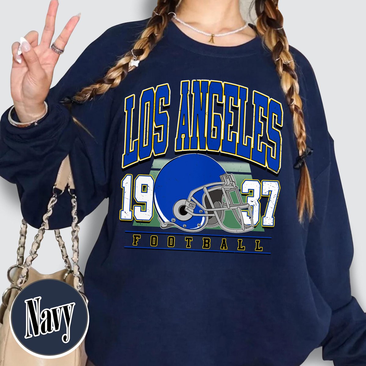 Unisex Los Angeles football vintage crewneck sweatshirt for men and women