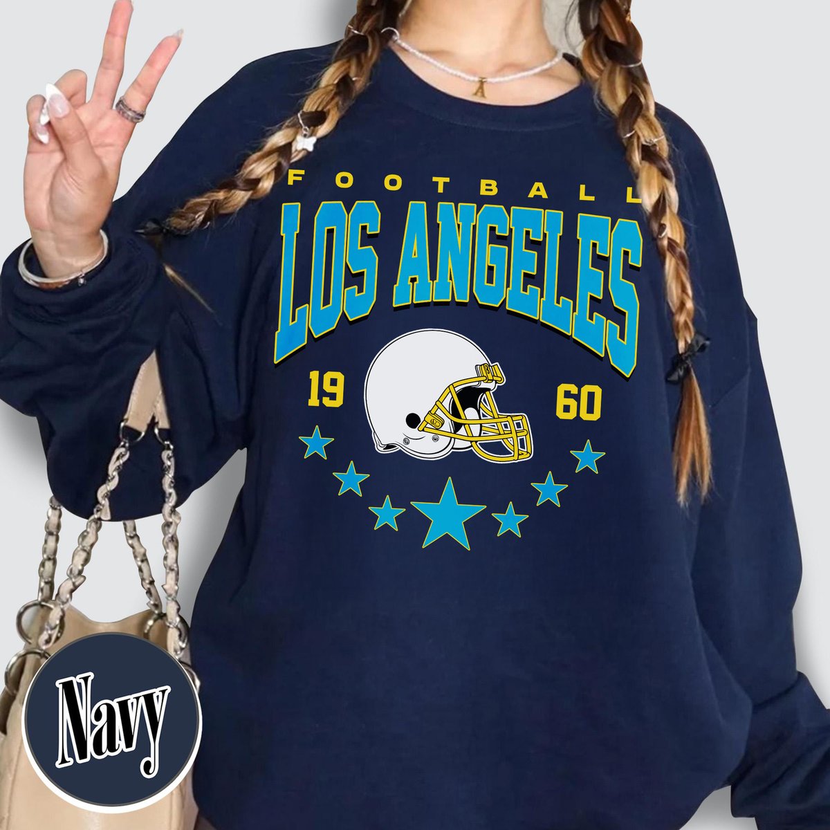 Unisex Los Angeles football vintage crewneck sweatshirt for men and women