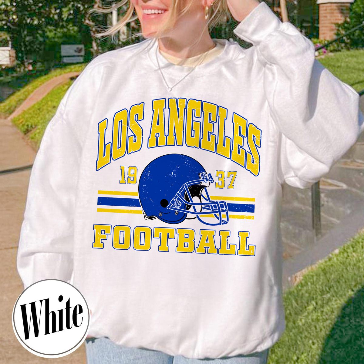Unisex Los Angeles football vintage crewneck sweatshirt for men and women