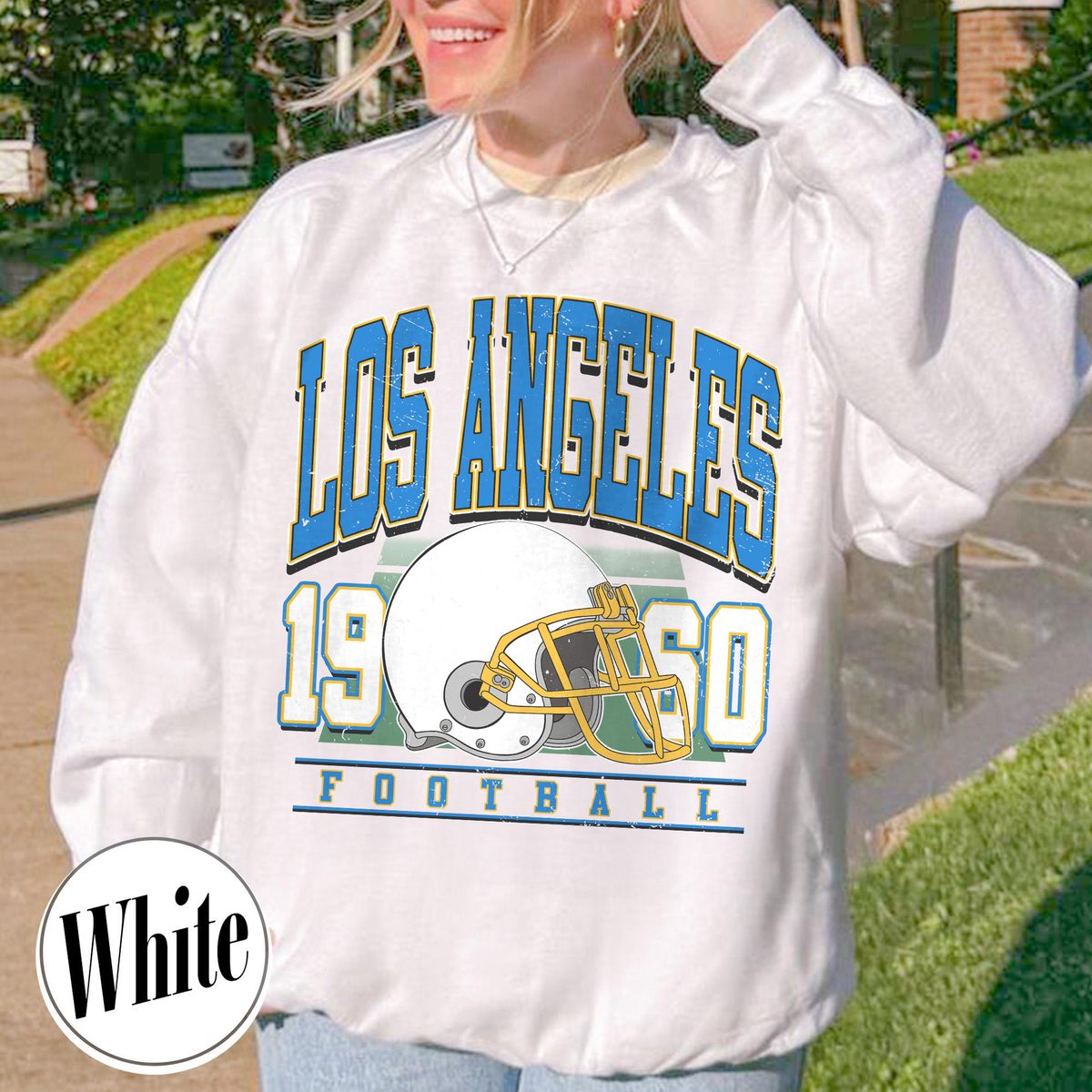 Unisex Los Angeles football vintage crewneck sweatshirt for men and women