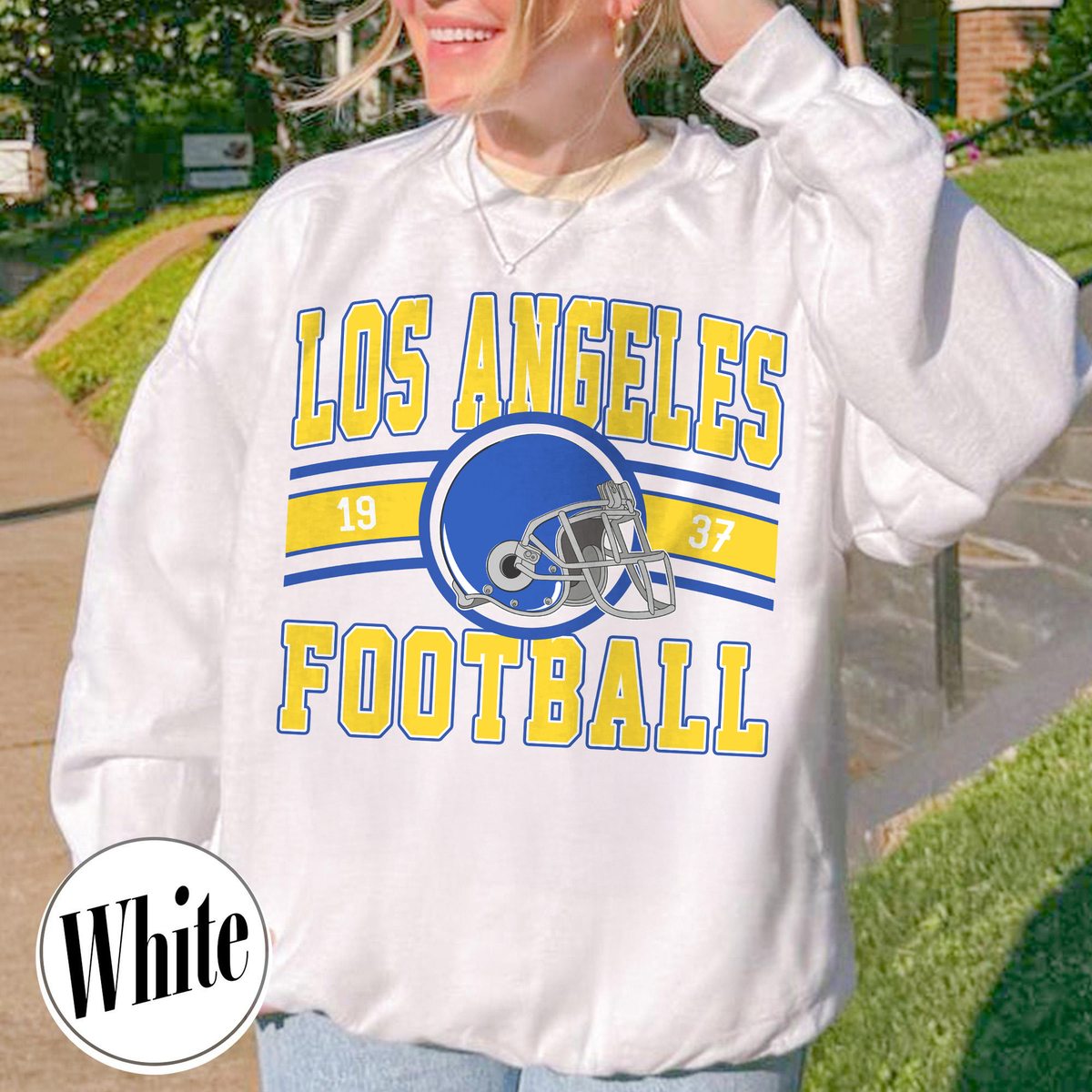 Unisex Los Angeles football vintage crewneck sweatshirt for men and women