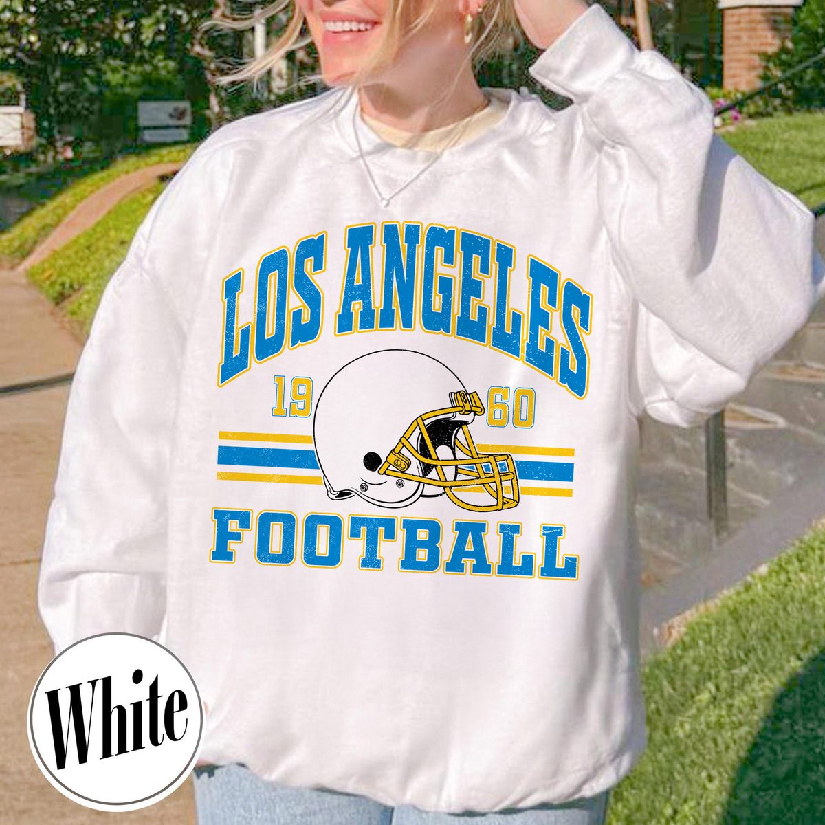 Unisex Los Angeles football vintage crewneck sweatshirt for men and women